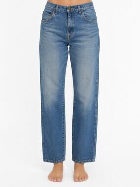 LR4112 Rustler Classic Fit Jeans Mens 36x30 Blue Straight Leg 100 Cotton Denim